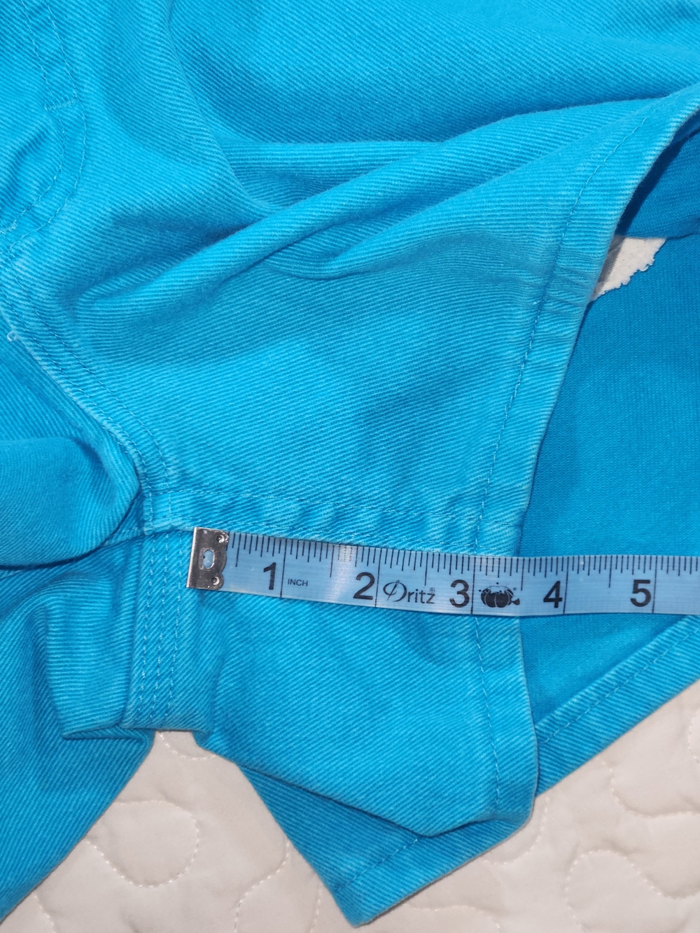 VTG 28 Lee Utility Shorts Rivet Dungarees Turquoise Blue 90s Y2K Hammer Loop - Picture 8 of 8